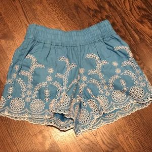 J Crew blue eyelet shorts size XXS (fits like XS)
